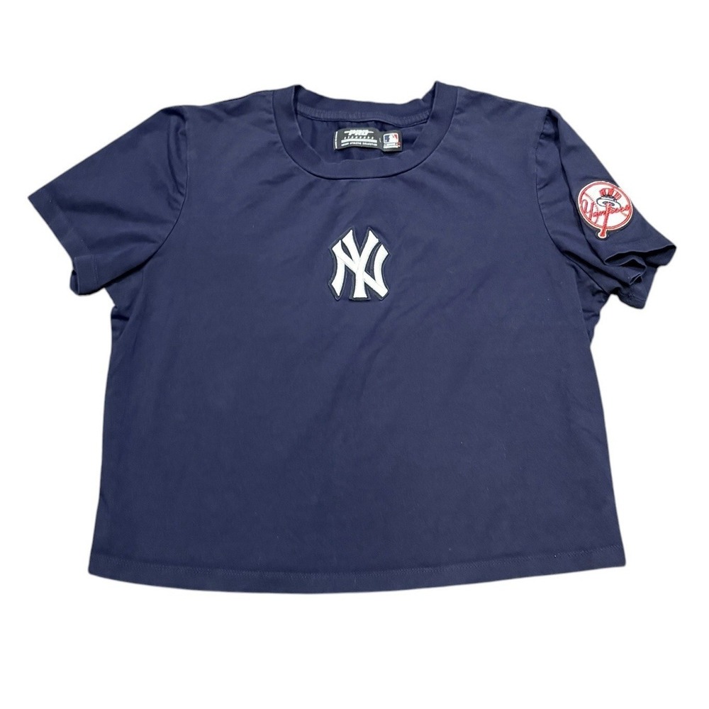 PRO Standard MLB New York Yankees Women's Size L Cropped Fitted T-shirt Navy